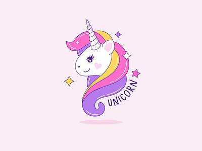 Magical Unicorn 🦄 💜 animal artwork colorful colors cute drawings girly illustration illustration art love magic magical unicorn unicorn illustrations vector