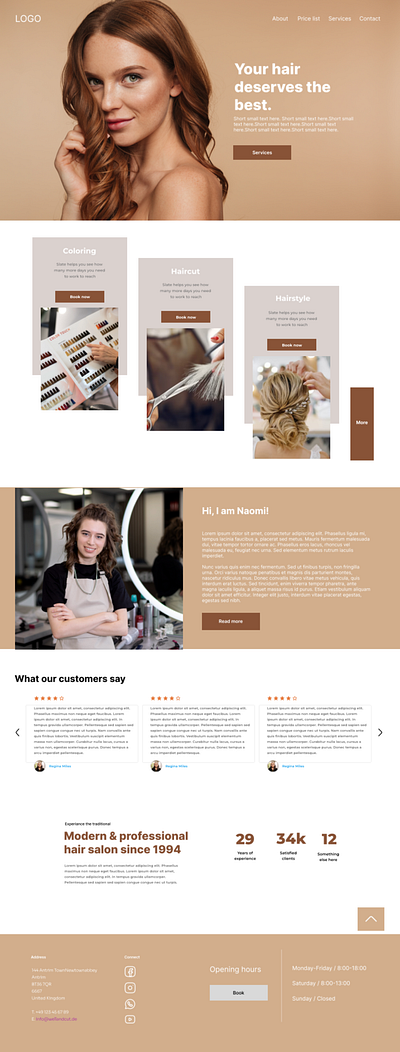 Hair salon hairdresser website app branding graphic design hair hairdresser hairstyle portfolio ui ux