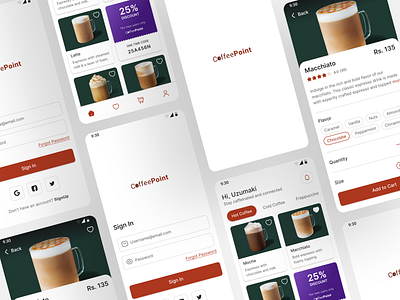 Coffee Point app design branding cafe app coffee app coffee app design design design thinking food ordering app inspiration ui ux