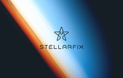 Stellarfix branding clean design fix futuristic geometric graphic design line logo mechanic minimalistic modern space spaceship star stellar wrench