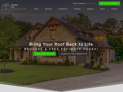 Roofing and Home Remodeling Website contractor figma home remodeling roofing ui website