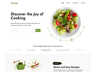 Yumify, Delicious Recipes cooking tips design easy recipes food food website recipe ui ui ux ui design uidesign uxdesign