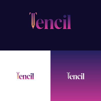 Tencil - Creative Pencil-Inspired Logo Design a logo branding design design tools effect freelancer illustration logo modern illustration tencil type ui vector