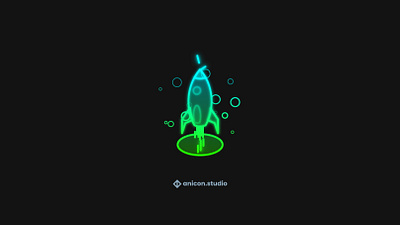 Are we there yet? anicon animated logo animation business design graphic design icon illustration json logo lottie motion graphics neon rocket space