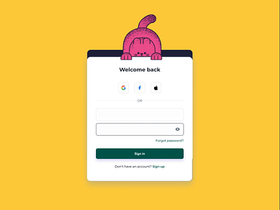 Sign-up page | password interaction animation daliy ui illustration