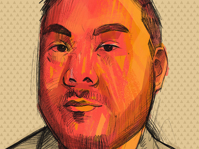David Chang character chef david chang illustration illustrator kitchen people portrait portrait illustration procreate