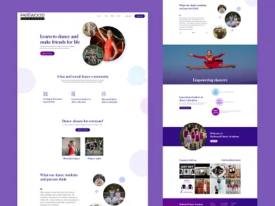 Parkwood Dance Academy UI design academy website branding dance ui dance website design illustration landing page logo shopify speed optimization ui unique design web design webflow
