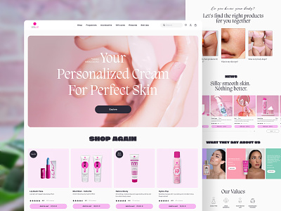 Veralab - Cosmetics E-commerce Concept beauty cosmetic cosmetics cosmetics ecommerce cosmetology e commerce ecommerce figma graphic makeup online store product design skin skin care skincare typography ui web webdesign website