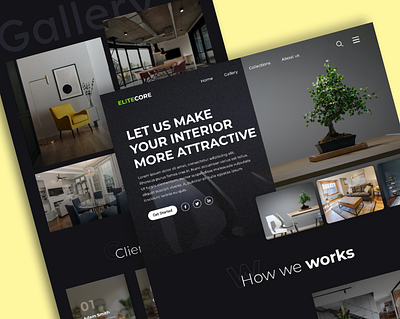 "Elitecore" Interior Website Design. interior design landing page ui ui design uiux user experience user interface ux design web design