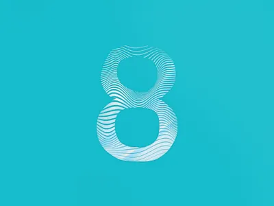 Número 8 36daysoftype 36daysoftype 8 8 36daysoftype10 alphabet design eight gradient grain graphic design number number 9 number design número ocho oito type design type designer types typography waves