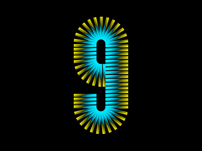 36 Days of Type - 9 36 days of type 36daysoftype 9 animation cavalry design font generative gradient graphic design kinetic kinetic type motion motion design number type typography