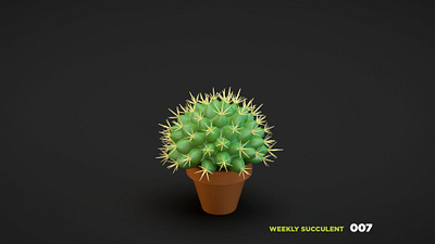 Weekly Succulent 007 3d c4d cinema 4d illustration lowpolly plant render succulent