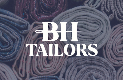 BH Tailors branding flat graphic design logo typography