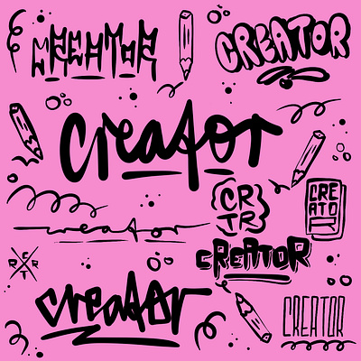 Creator branding calligraphy content creative creator design doddle font graphic design handlettering handstyle illustration instagram lettering logo procreate scribble sketch tiktok typography