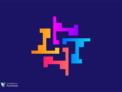 Tixel Logo Design | T Concept color colorful dynamic four geometric gradient isometric logo modern pixel pixels sign sqaure symbol t t logo t mark t pixel t shape technology