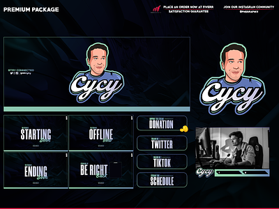 professional look twitch full package! branding design graphic design illustration layout logo streaming twitch twitch overlay ui vector