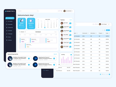 Dashboard for school of robotics dashboard dashboard for school of robotics design figma gradebook illustration robotics school school dashboard student teacher ui ux web design