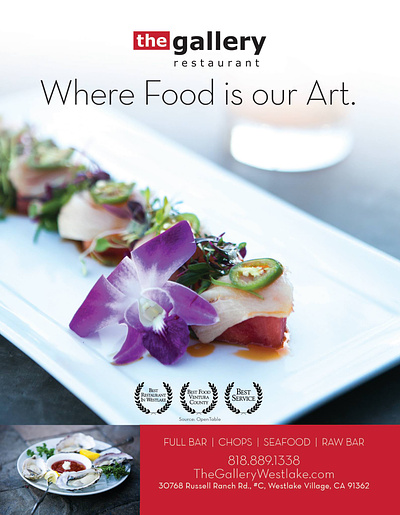 Ad for Restaurant creative direction design graphic design magazine layout