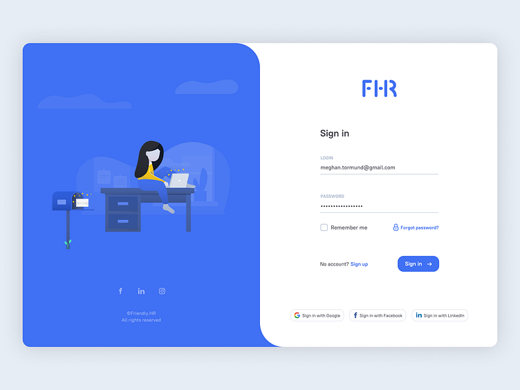 Sign in by Lucas Swierad for Bondroy on Dribbble