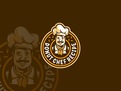 Donut Chef Recipe Logo Design chef chef logo donut donut logo food truck food truck logo logo