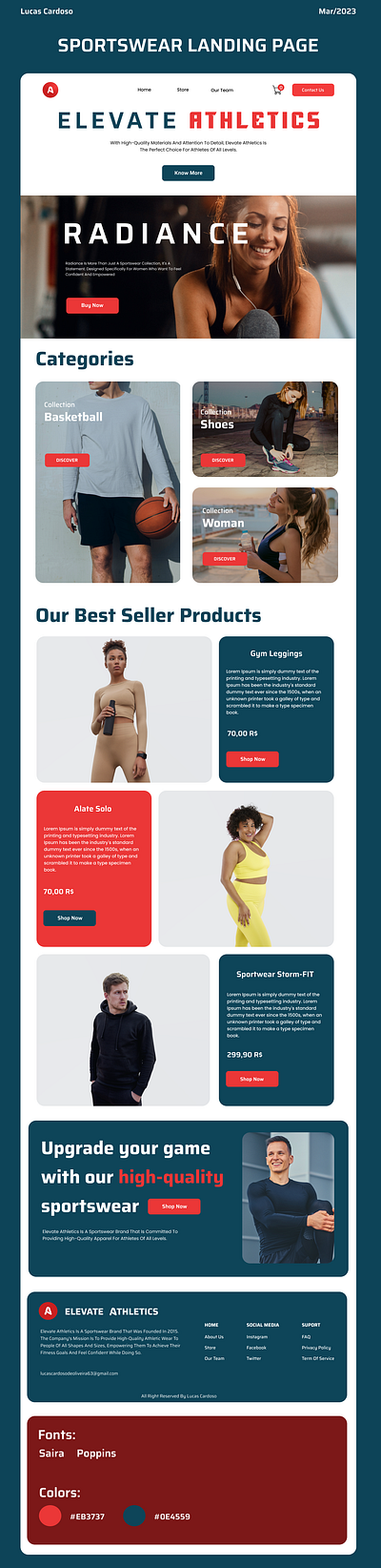 Sportswear Landing Page figma landing page sportswear ui ux webdesign