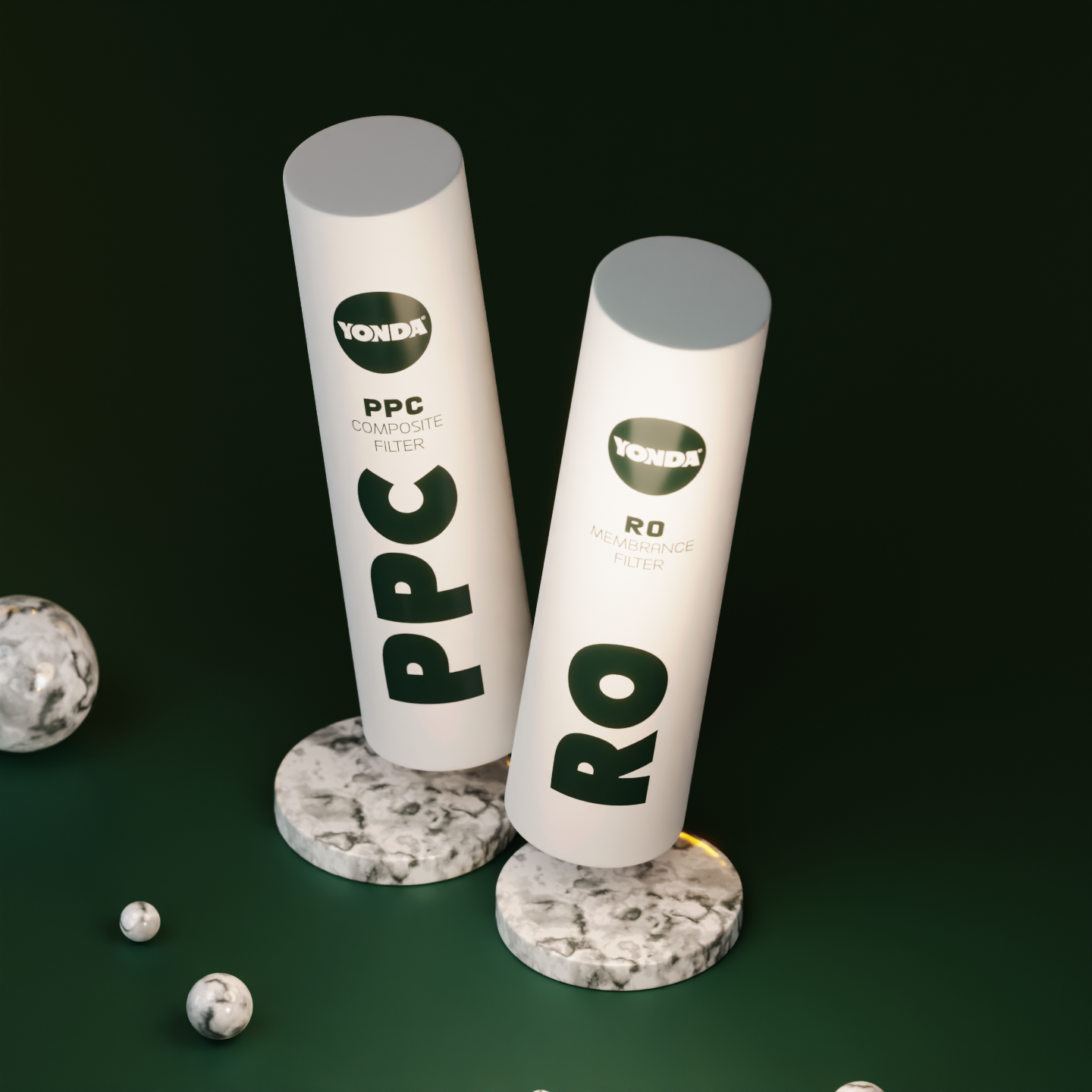 4 Yonda Filter Renders 3d 3d modeling app branding design filters graphic design icon illustration logo modeling packaging design purify realistic rendering typography ui ux vector water