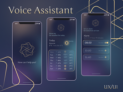 Voice assistant app design ui ux vector