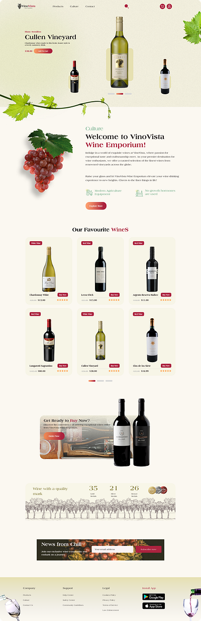 Wine Shop Concept branding design desktop figma homepage landing page shop ui uiux ux web design website wine