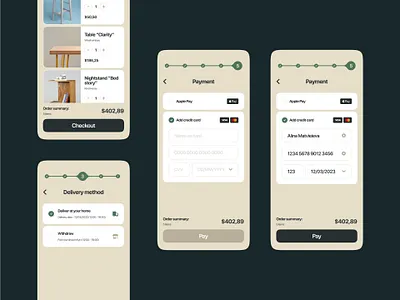 Credit card checkout screens concept dailyui design ecommerce mobile ui ux