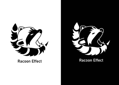 Ma refonte de logo Racoon Effect graphic design illustrator logo vecteur