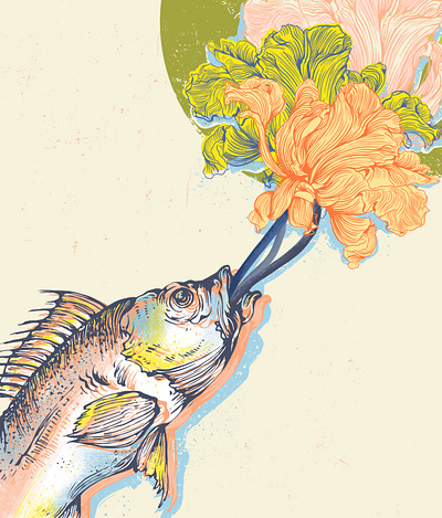 Fishy Flower design digital illustration graphic design illustration poster design