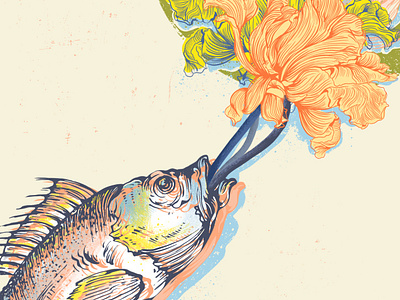 Fishy Flower design digital illustration graphic design illustration poster design