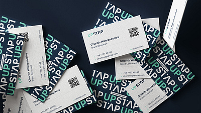 UpStap Brand Deliverables - Business Cards Design brand deliverables brand identity branding graphic design logo minimal modern wordmark