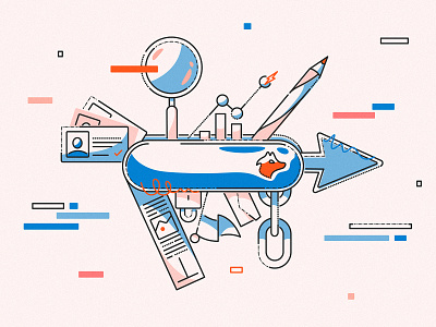 Link building multi-tool army contacts data design find hunter.io icon illustration jamesp0p lines links minimal multi tool persona search swiss ui