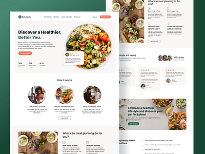 Food Wellness Website - Landing Page design dribbble figma food green health landing landing page orange typography ui ux web design webdesign website