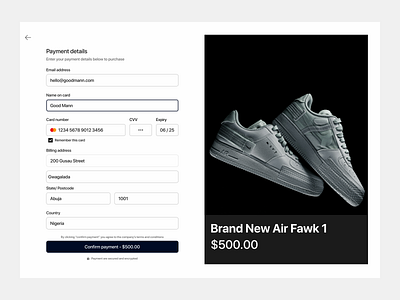 Sneakers Payment UI design ui