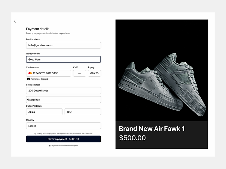 Sneakers Payment UI by Pro Gress on Dribbble