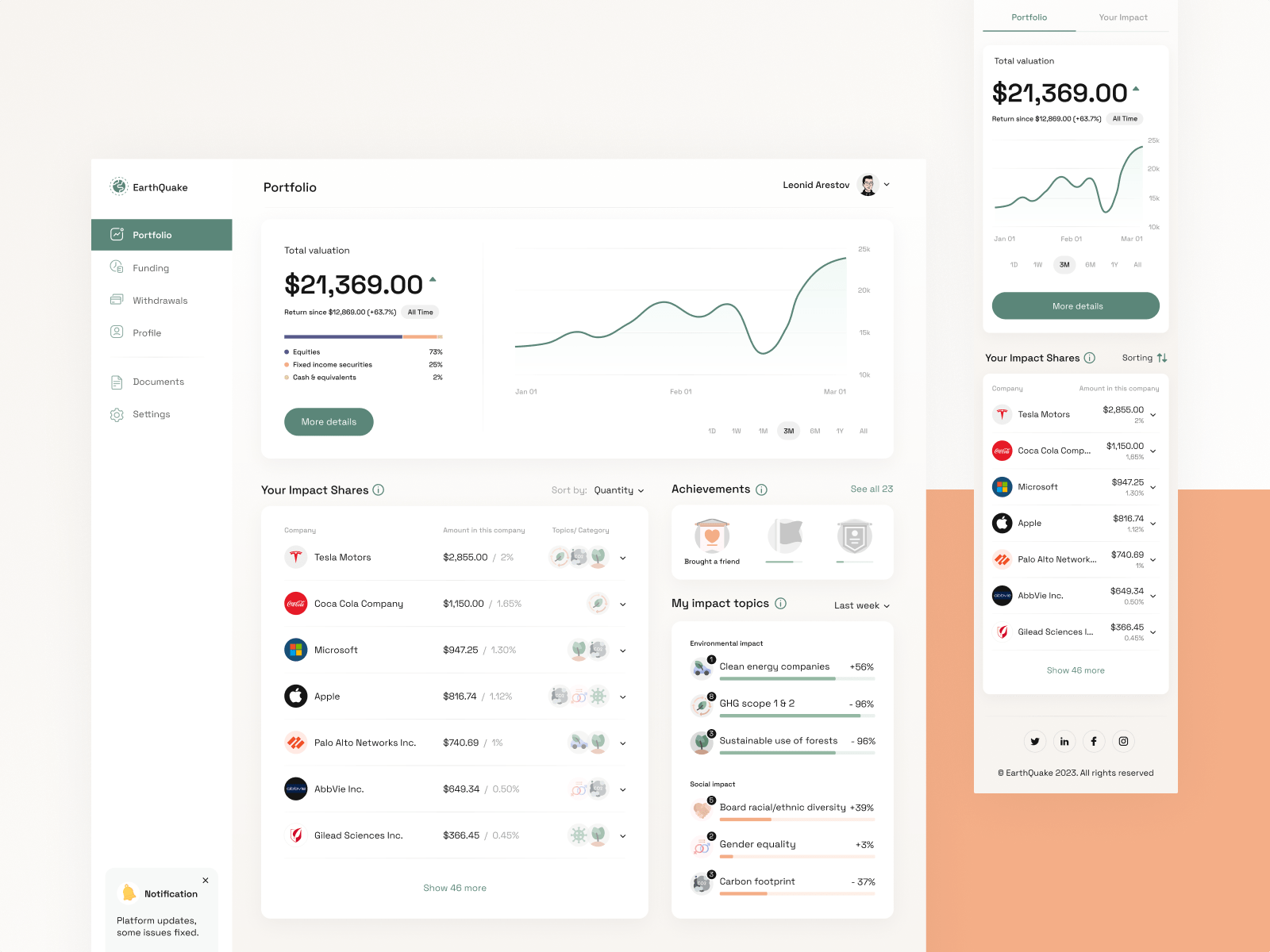 Example of Dashboard Design Concept (1 Screen) 
