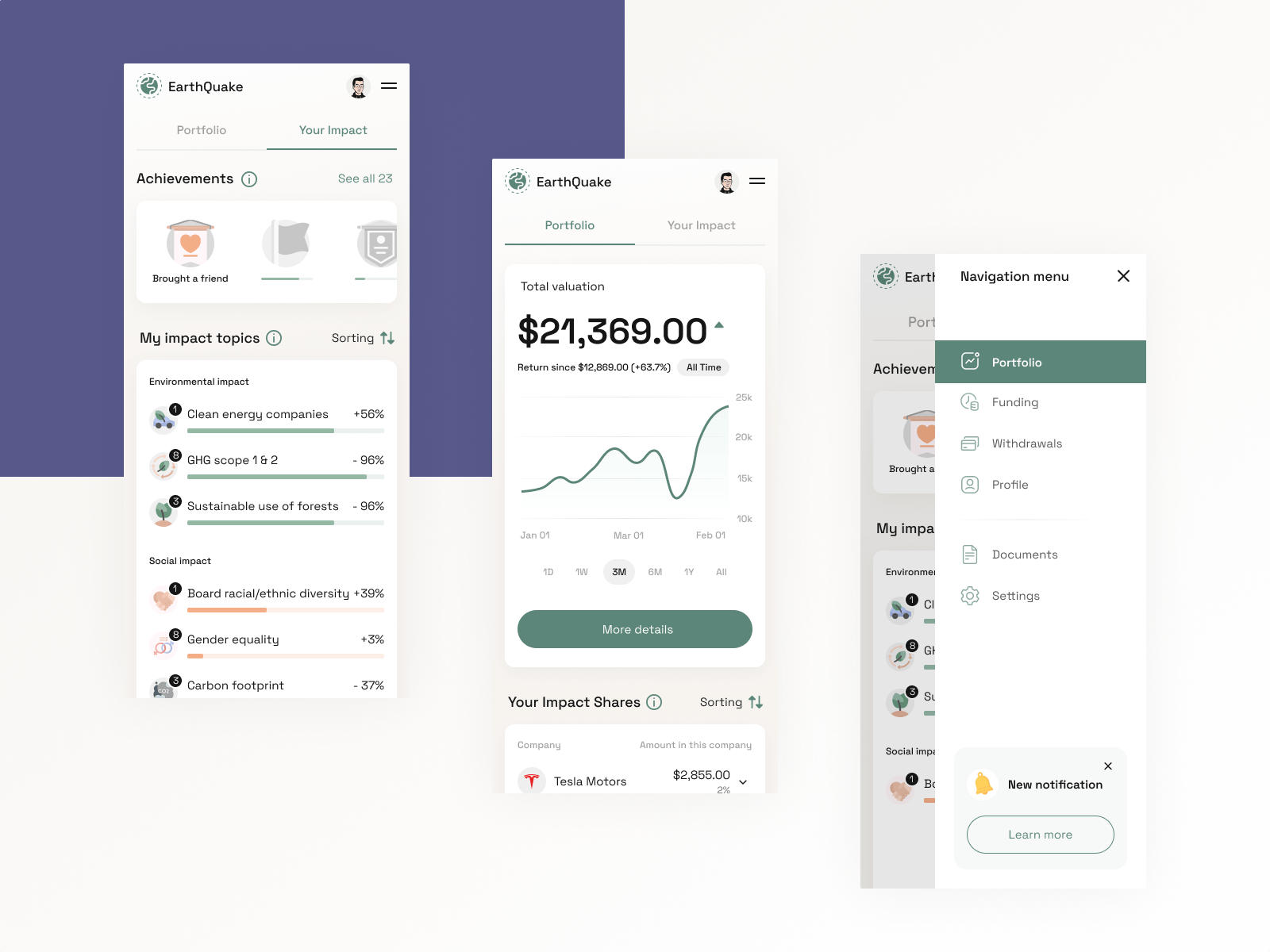 Example of App Design Concept (2 Screens)