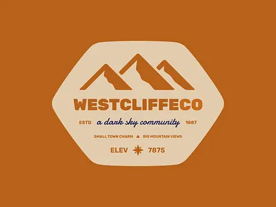 Westcliffe Colorado City Badge astronomy badge design badge logo city badge city logo colorado community dark sky landscape minimalist mountain views mountains nature preservation rocky mountains sangre de cristo small town stargazing stars tourism