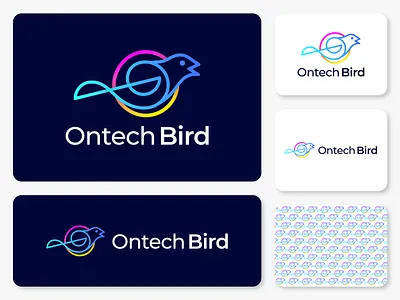 Ontech Bird, Modern Logo Design Concept bird logo branding design graphic design illustration logo logo design logo make logo mark modern logo ontach bird tech tech logo unique logo vector