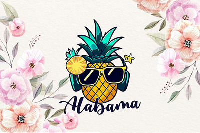 Alabama Pineapple Summer T-Shirt Design alabama cool summer t shirt designs funny summer t shirts summer beach t shirts summer t shirt design for women summer t shirt design quotes summer vacation t shirts