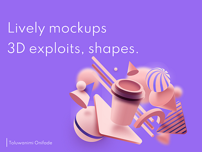 3D mockups and shapes 3d design figma graphic design illustration pink purple ui vector visual design