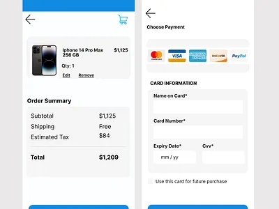 Credit Card Checkout Form app design figma ui ux