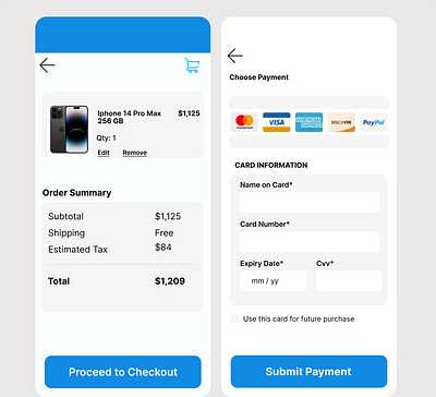 Credit Card Checkout Form app design figma ui ux