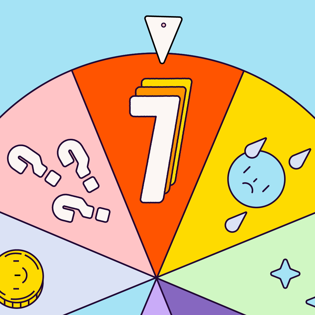 7 36daysoftype 7 animation fortune lucky outline rainbow sparkle spinning wheel vector wheel