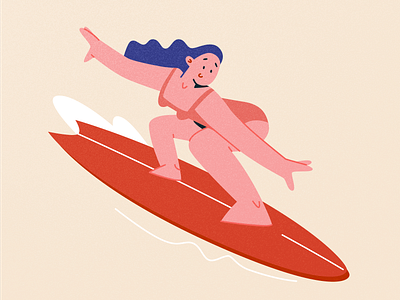 Surfer adobe illustrator body bodypositive character doodle dribbble girl illustration ocean person sea surf surfboard surfer surfing vector wave