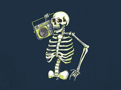 Skeleton Music Radio audio bone dead death dj fantasy ghost halloween horror music musical nostalgia radio scary skeleton skull speaker trick or treat vintage zombie