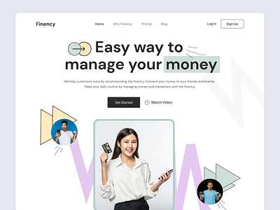 Finance Management Website bank app banking banking app finance finance app financial financial app fintech fintech website investment landing landing page money money management web web design web designer web finance web page website