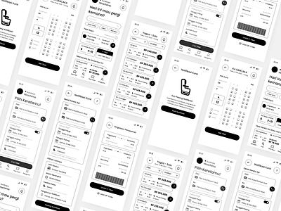 Wireframe Train Booking mobiledesign ticket train trainbooking ui uiux user experience user interface ux